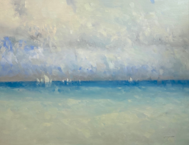 Ocean Breeze, Original oil Painting, Handmade artwork, One of a Kind                   